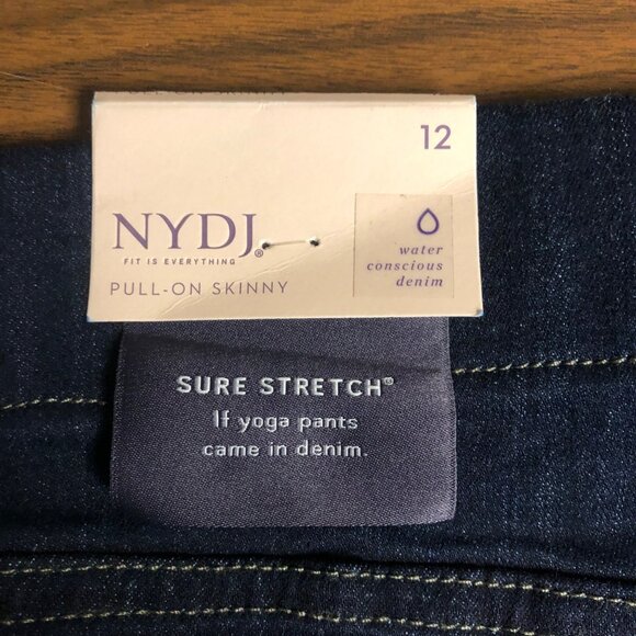 NYDJ Pull On Skinny Ankle Mabel Jeans Womens Size 12 Denim Lift Tuck Stretch NEW - Picture 3 of 7